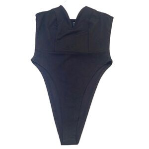 NWOT! SHEIN Black V-Cut Bodysuit